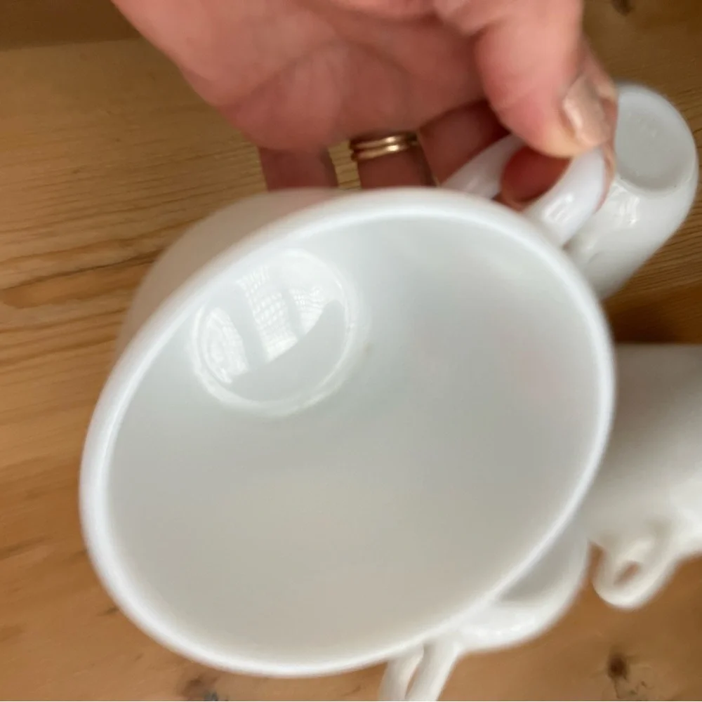 Vintage Corning Pyrex 8 ounce C-Handle Tea Cups or Coffee Cups Set of Four